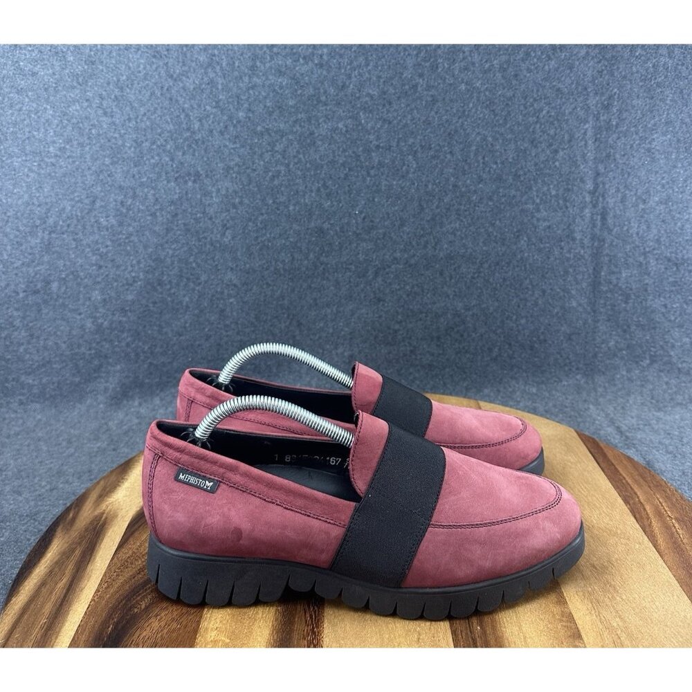Mephisto Women’s LORIANE Flats Leather Slip On Loafers Red Size 7.5 - Picture 1 of 12